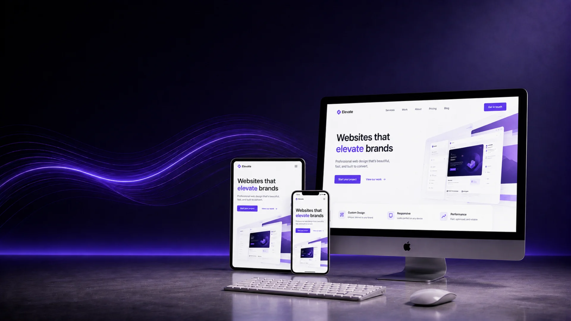 Diseño web responsive en ordenador, tablet y móvil para Media Projects
